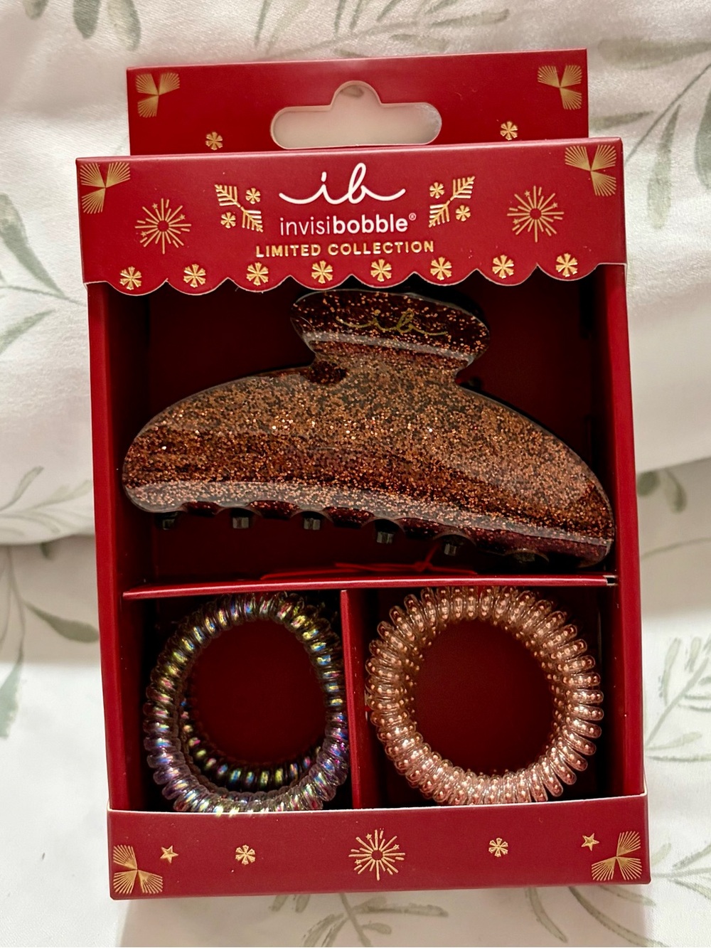 Invisibobble I Told You Snow Gift Set Spiral Hair Ties & Claw Clip Gift Set NWT